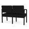 Lesro Lenox Steel 2 Seater with Center Arm, Black/Onyx Seat, Black/Onyx Back, 43.5 W 24.5 L 32 H LS2103 - alternate 2